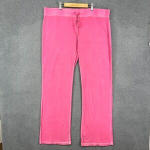 GAP Wide Leg Lounge Pants Womens L Pink 100% Cotton Drawstring Waist Y2K Comfy